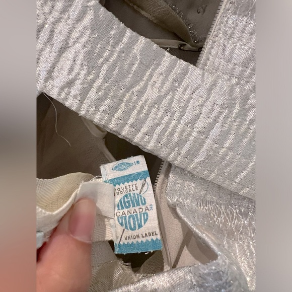 Vintage Rappi Couture The May Co Silver Lamé 60s Gown - Picture 11 of 16